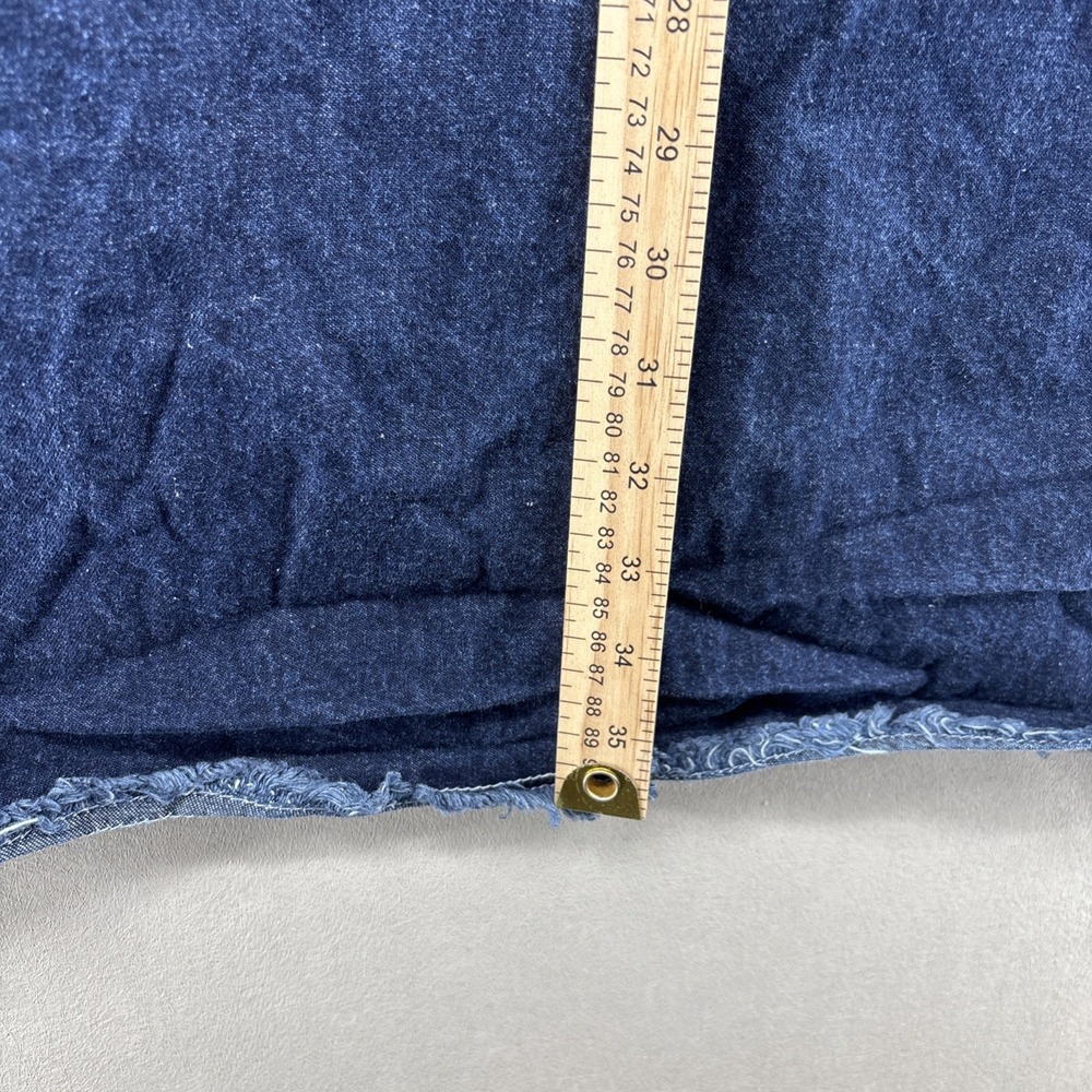 Ashley Stewart Denim Jean Skirt 26W Plus Size Patchwork Raw Hem Zip Detail Y2K - Picture 11 of 14